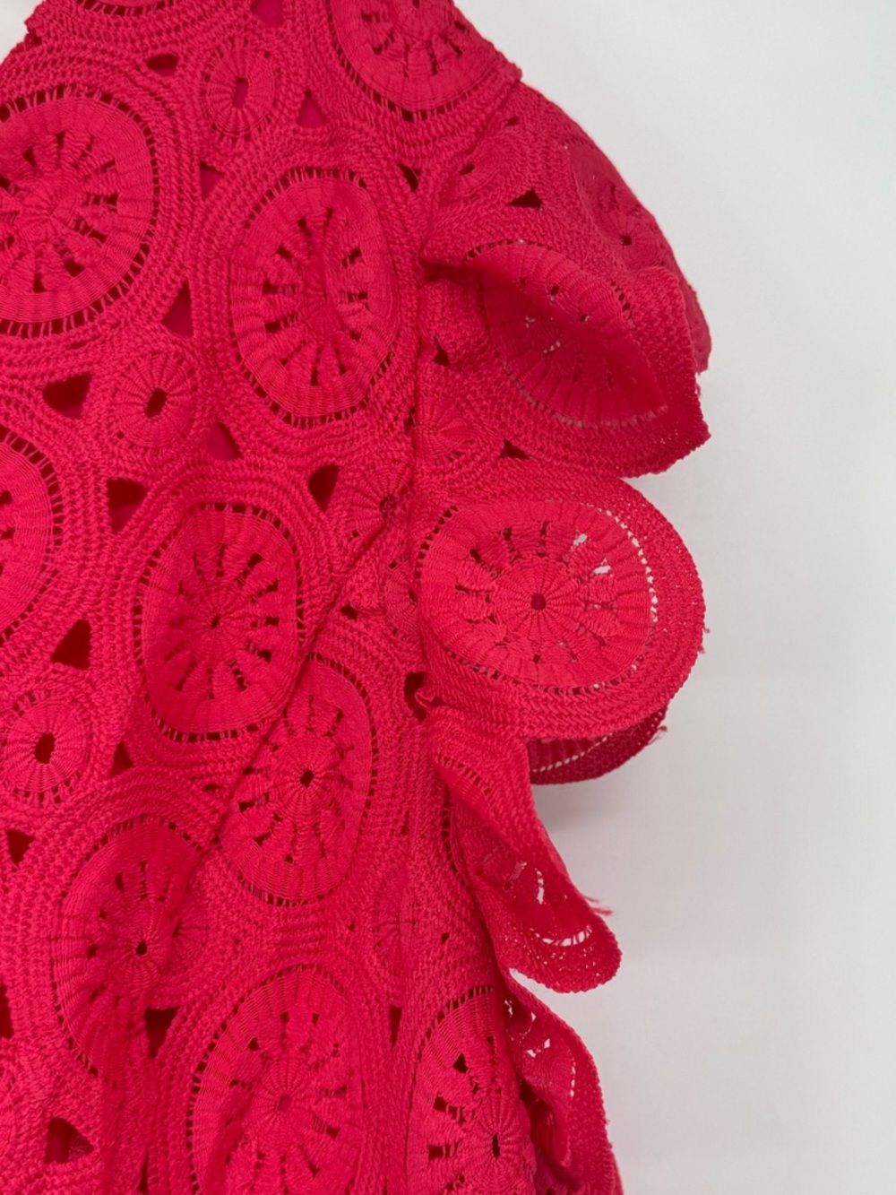 Skies are Blue Raspberry Sorbet Ruffle Sleeve Button Front Knee Length Dress NEW - Picture 6 of 15